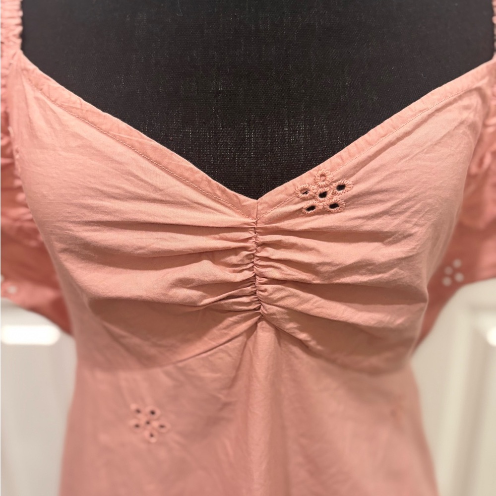 Zara Open embroidered flutter sleeve mini dress sis S - Picture 7 of 8